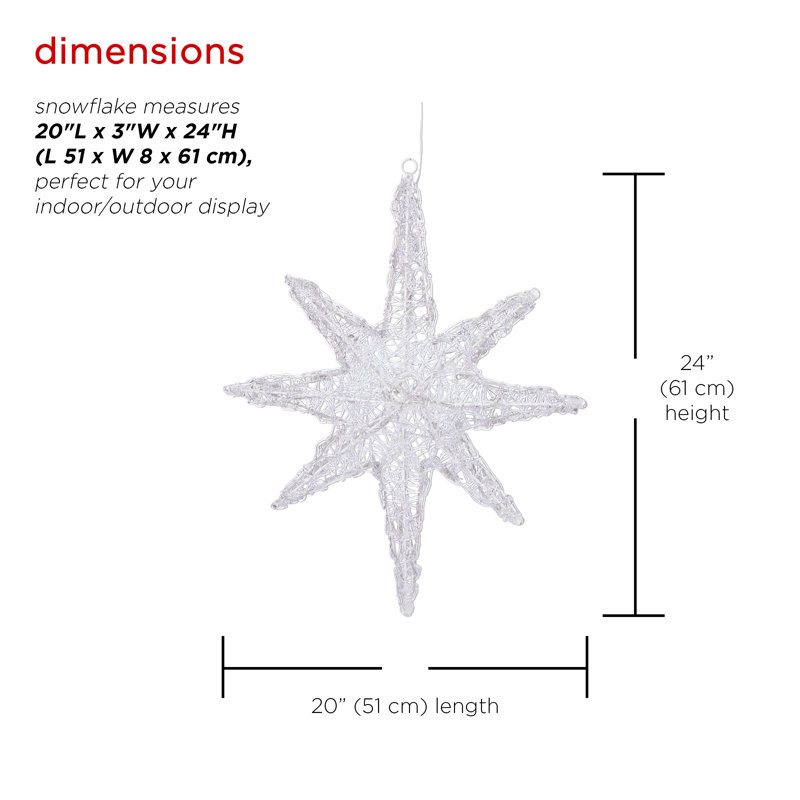 The Holiday Aisle® 3D Hanging Star Lighted Display &amp; Reviews | Wayfair